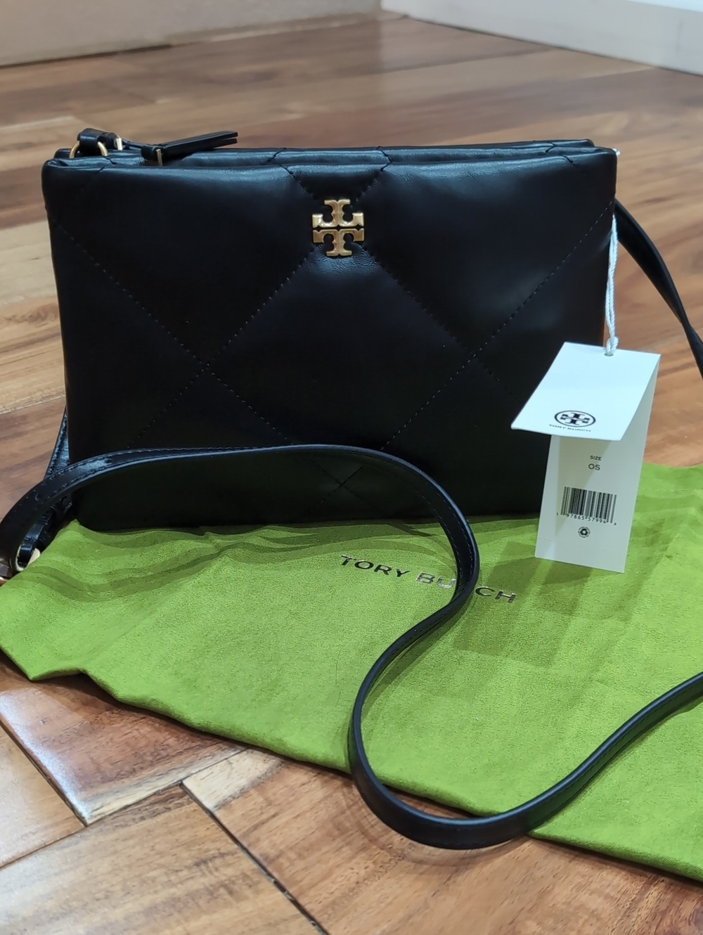 Tory Burch Kira Leather Double Zip Diamond Quilted Crossbody + Dust Bag Nwt ❤️